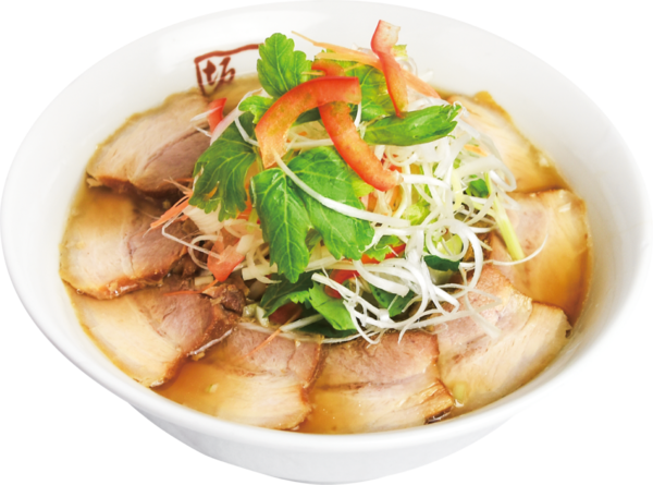 喜多方ラーメン坂内の「倍焼豚 季節野菜の生姜醤油ラーメン」