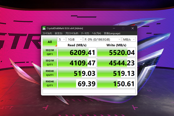 Thunderbolt5ドライブ・ベンチマークテスト
