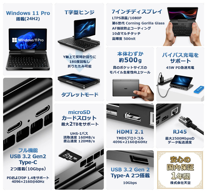500gなのに本物ノートPC 真の仕事用の1台はGPD MicroPC 2に決まり 
