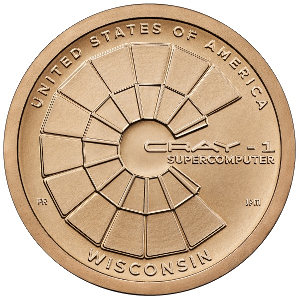 Cray-1スーパーコンピューターの記念硬貨のデザイン