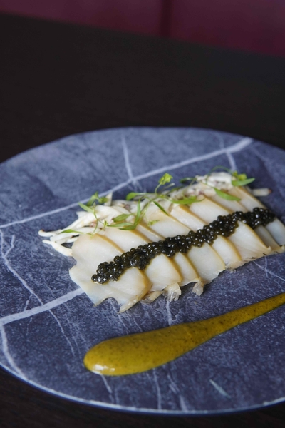 アワビとキャビア 肝ソース