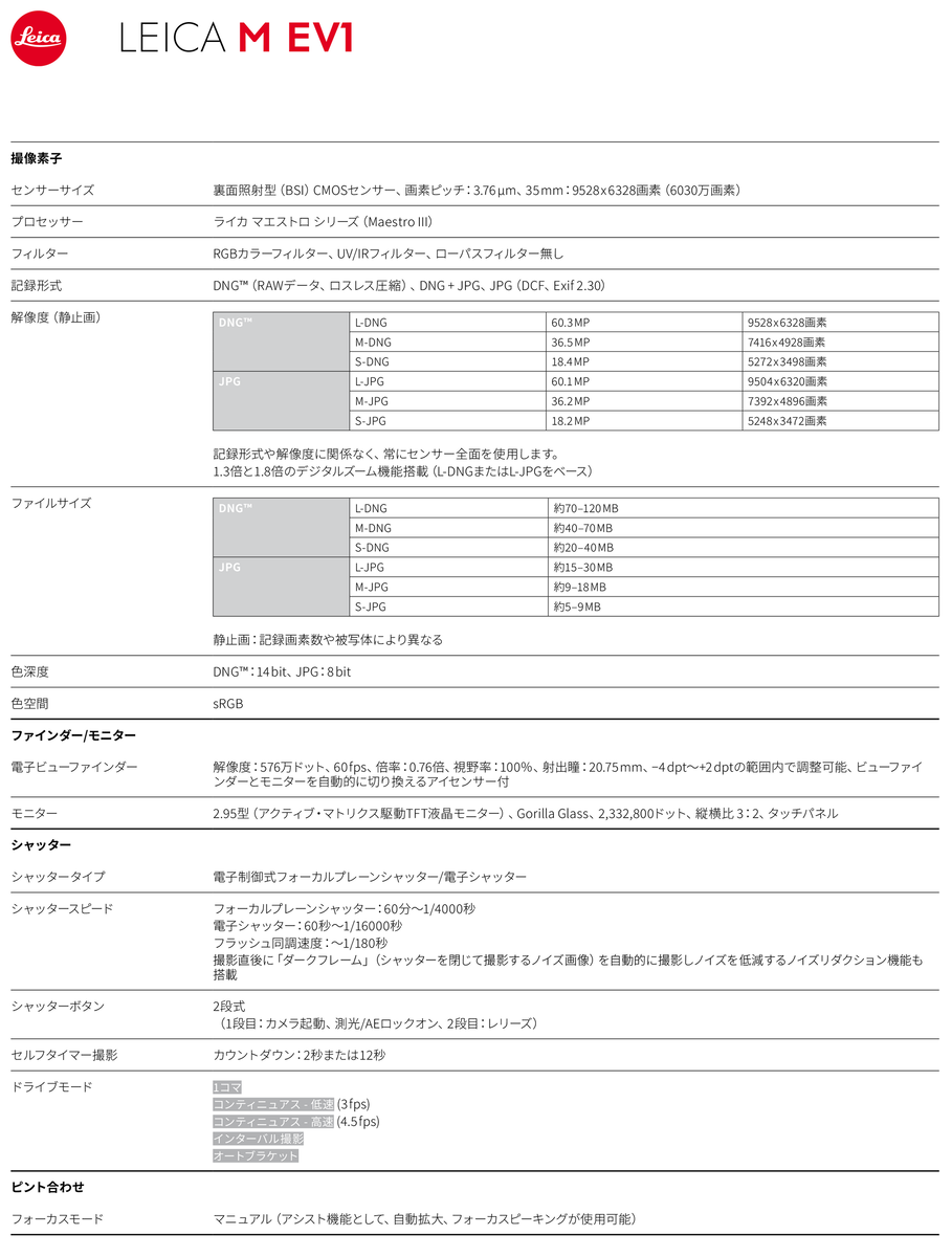 究極のM型「ライカM EV1」発表