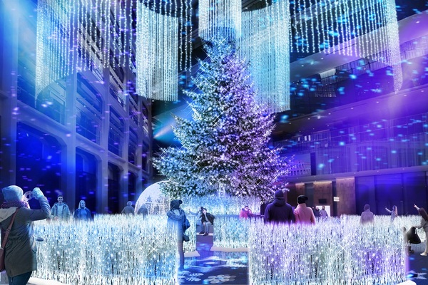 「WHITE KITTE」の白銀の草原ライティングショー