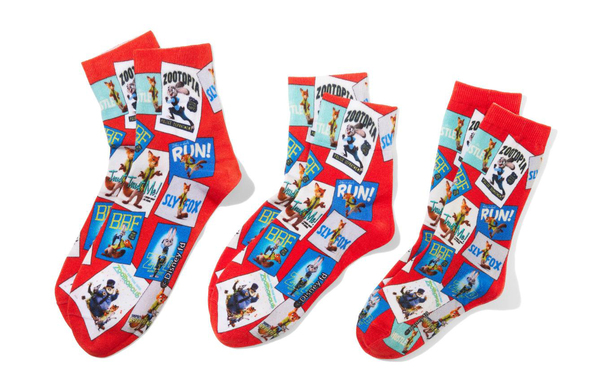 「MARUNOUCHI BRIGHT HOLIDAY 2025」のズートピアプリントソックス