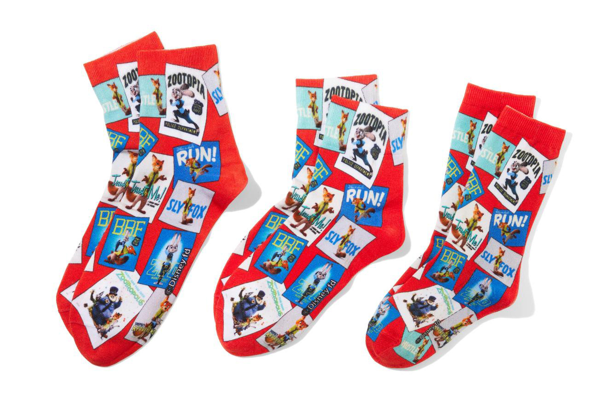 「MARUNOUCHI BRIGHT HOLIDAY 2025」のズートピアプリントソックス