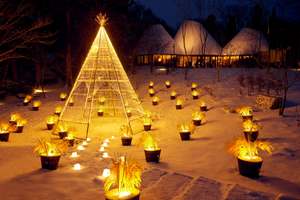 ホッと心和むイルミネーションもすてき♪黄金色に輝く稲穂で彩る「稲穂クリスマス」【東北自動車道 那須IC約10km】