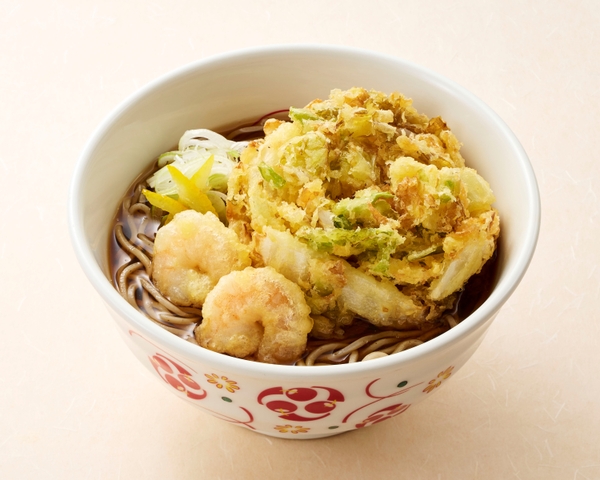 小海老天と白菜のかき揚げそば