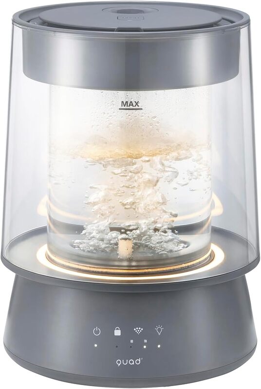 QUADS クワッズ ガラス スチーム加湿器 GLASS（グラス） グレー QUADS 