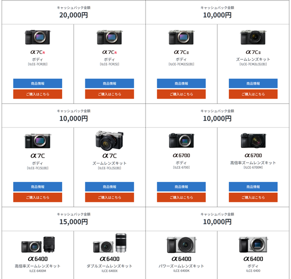 「αシリーズ」キャッシュバック・キャンペーン