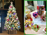 大手町・サンケイビルに子供たちとオフィスワーカーがちょっと優しい気持ちになれるクリスマスツリー共作