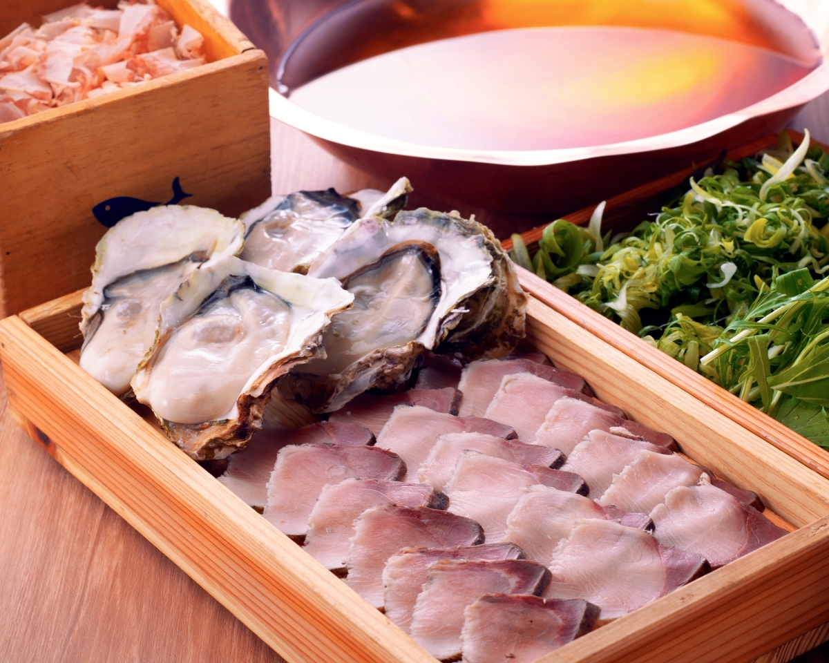 荒木さん家の藁焼きぶりと牡蠣の出汁しゃぶ