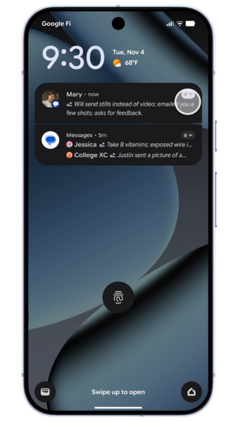 「AIを活用した通知サマリー」のイメージ
