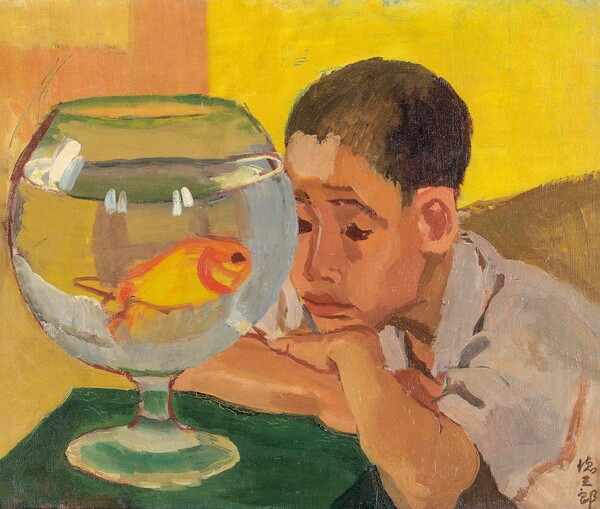 《金魚を見る子供》