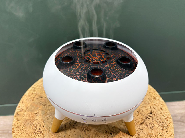 円形加湿器 ホワイト プラスチック・木製 2025年マイベストガジェット】部屋の雰囲気がワンランク上がる加湿器