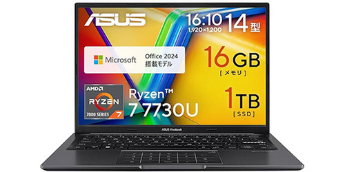 Ryzen 7・16GB・1TBにOffice 2024付き。ASUS Vivobook 14（Amazon限定
