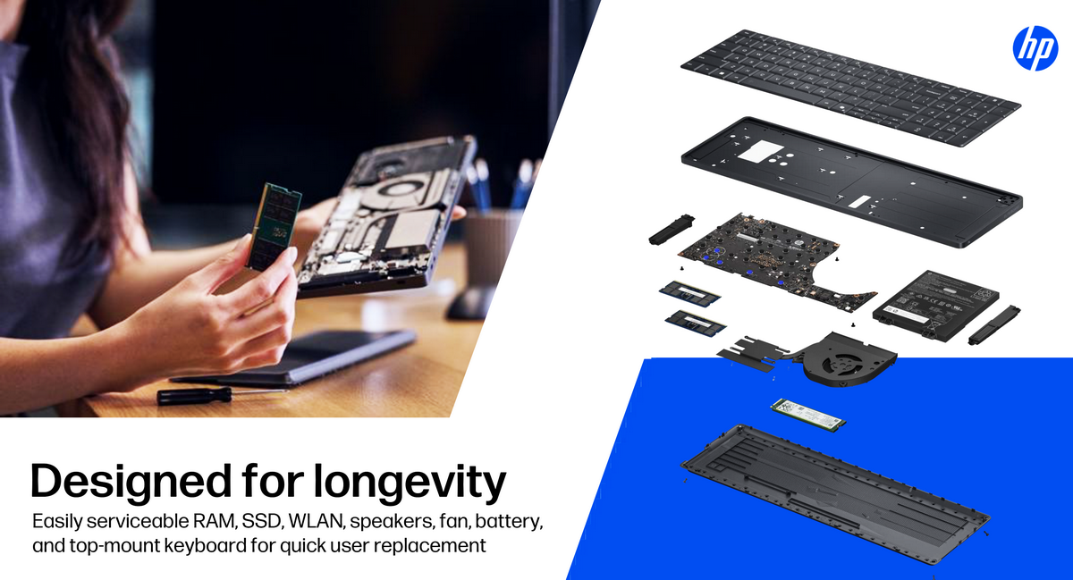 HPがキーボード内蔵型AI PC「HP EliteBoard G1a」発表