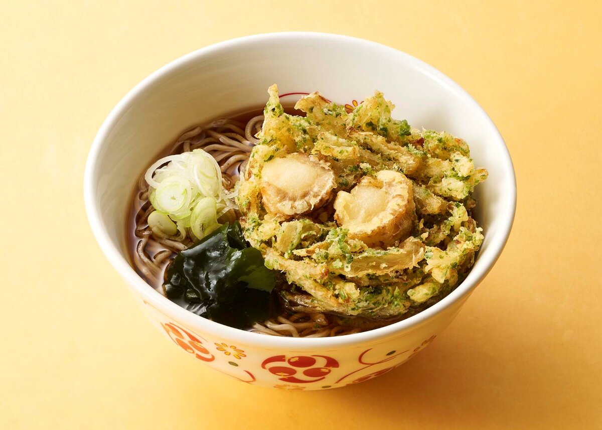 青森県産帆立の磯辺かき揚げそば