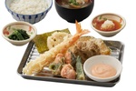 天ぷら×明太子定食、ご飯はおかわり自由！こりゃどんどん進んじゃう！