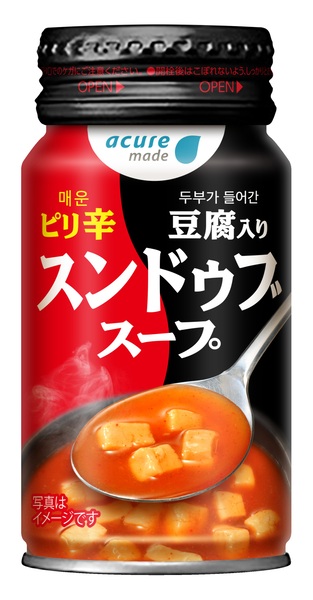 「acure」のホット缶飲料「スンドゥブスープ」