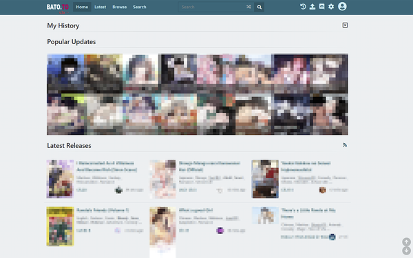 CODAが公開した「BATO.TO」のトップページの画像