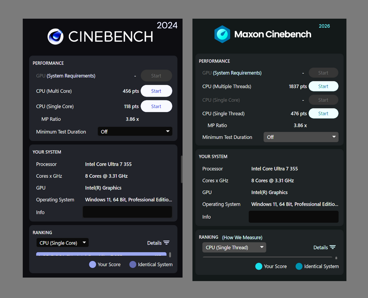 マウスコンピューターのCoreUltra3搭載ノートを計った