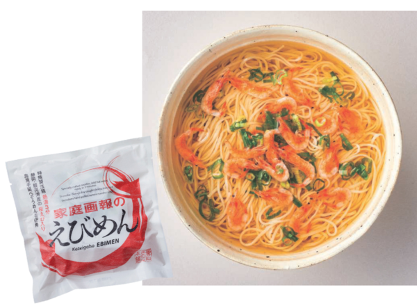 丸善丸の内店で販売中の「家庭画報のえびめん」