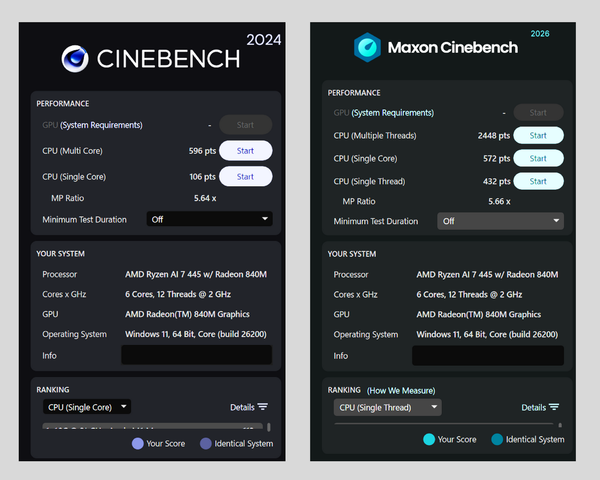「Ryzen AI 400」と「Core Ultra 3」速度比較