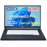 【整備済み品】ノートPC LIFEBOOK A577 /15.6型/Core i3-7130U/Win11 Pro/MS Office H&B 2019 /WEBカメラ/wajunのWIFI/Bluetooth/HDMI/DVD/4GB/256GB SSD