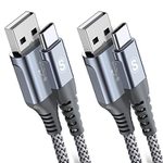 USB Type C ケーブル【2M/2本セット】Sweguard USB-C & USB-A 3.1A USB C ケーブル【QC3.0対応 急速充電】 タイプc 充電 iPhone17 16/iPhone 15 Pro MAX, iPad Pro,Samsung Galaxy S25 /S24/S23/S22/S21/S20,Sony,Xiaomi,Pixel,Type-c機種対応(灰)