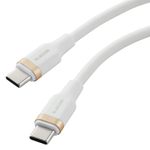 エレコム USB Type C ケーブル 1m 100W PD対応 高速充電 シリコン素材 なめらか やわらか 【 MacBook/iPad/Galaxy/Android スマホ タブレット 等対応 】 ホワイト 【iPhone 16 シリーズ 対応検証済】 MPA-CCECSS10WH