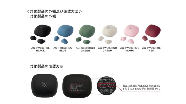 対象製品の外観と確認方法