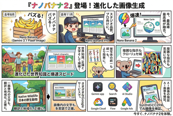 Nano Banana 2で生成された「Nano Banana 2の解説漫画」