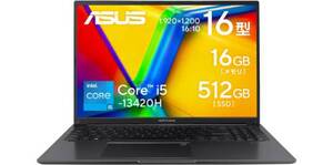 16型ノートが84,800円。Core i5と16GBメモリのASUS「Vivobook 16 X1605VA」15％オフ
