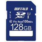 バッファロー SDカード 128GB 100MB/s UHS-1 スピードクラス1 VideoSpeedClass10 IPX7 Full HD データ復旧サービス対応 RSDC-128U11HA/N