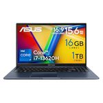 【Amazon.co.jp限定】 ASUS ノートパソコン Vivobook 15 X1502VA 15.6インチ インテル Core i7 13620H メモリ16GB SSD 1TB Windows 11 バッテリー駆動 8.9時間 重量1.7kg PC Game Pass 3ヶ月利用権付き クワイエットブルー X1502VA-I7H161W