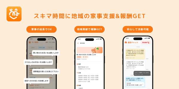 高齢者の困りごとを有償ボランティアのマッチングで解決を図る、「マモルバ 地域サポーターアプリ」α版リリース