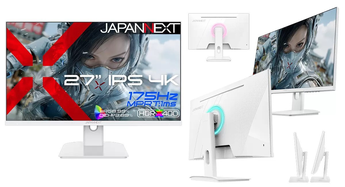 ASCII.jp：JAPANNEXT、4K/175Hz対応の白いゲーミングモニター「JN