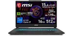 Core i7・RTX・144Hzの15.6型。MSIのゲーミングノートが13万円台