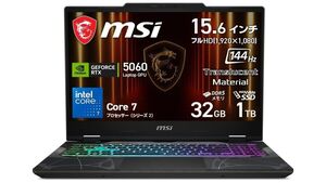 Core 7 240H＆RTX 5060で“しっかり遊べる性能” MSI製15.6型ゲーミングノートがタイムセール中！