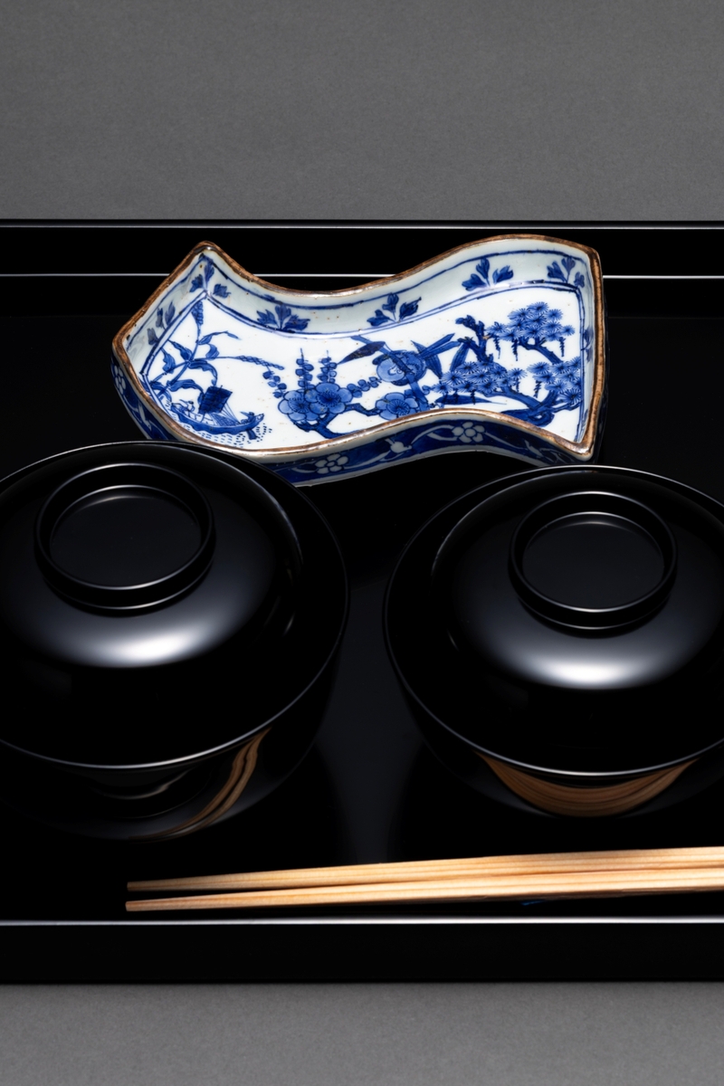 祥瑞松竹梅文袖形向付