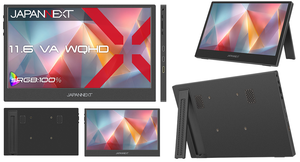 JAPANNEXT 11.6インチ VAパネル搭載 WQHD モバイルモニター ASCII.jp：“軽いのに高画質”を実現──11.6型WQHDモバイルモニターが