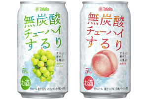 無炭酸チューハイ「するり」宝酒造から、マスカットと白桃の2フレーバー