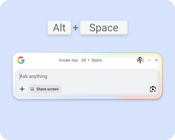 Windows版「Googleアプリ」の検索ボックスのイメージ