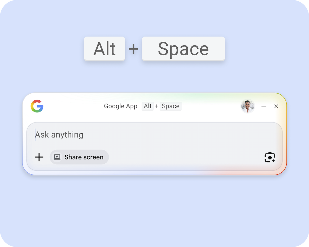Windows版「Googleアプリ」の検索ボックスのイメージ