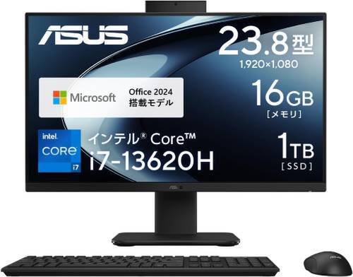 1台限定の極上品！ASUS 高スペック一体型デスクトップPC オフィス ASUS、超狭額ベゼルを採用した23.8型一体型パソコン「「Vivo AiO