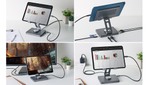 エレコム、ドッキング機能搭載タブレットスタンドを発売　4K出力やSDスロットも装備