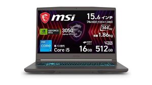 “2台目に最適”な1台！ RTX 3050搭載のMSI製15.6型ゲーミングノートが11万9800円