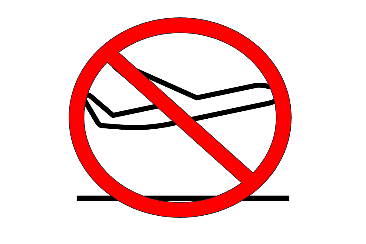 飛行機と禁止マークのイラスト