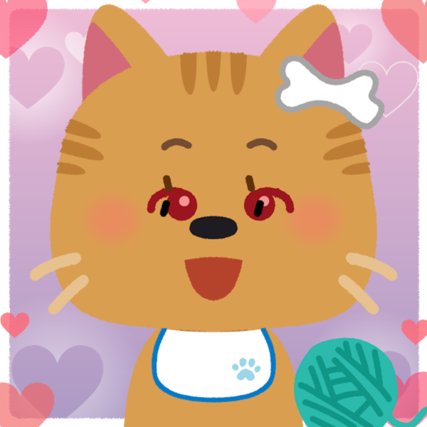 猫のイラストを「すべてランダム」でカスタムした例