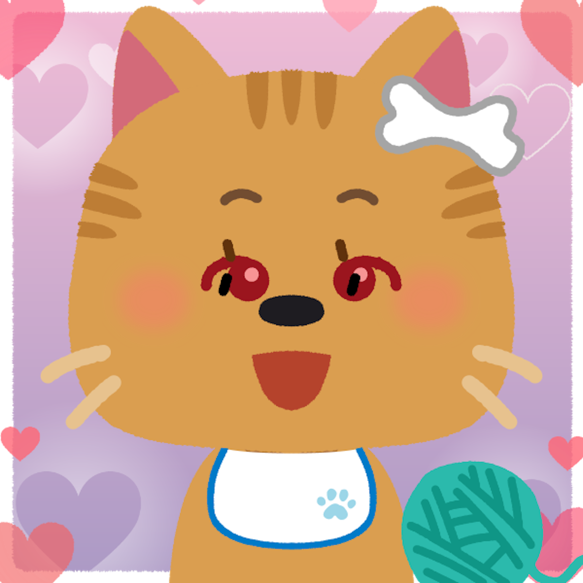 猫のイラストを「すべてランダム」でカスタムした例